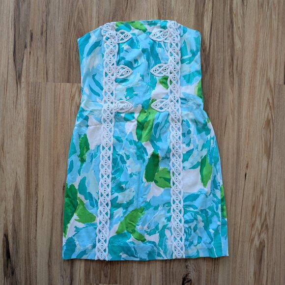 Lilly Pulitzer Tansy Print Strapless Dress, Size 4, EUC - Picture 2 of 7